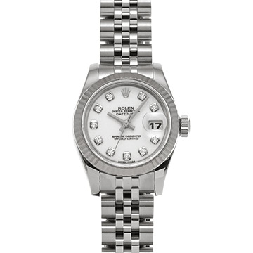 ロレックス デイトジャスト 179174G ホワイト/ダイヤモンド レディース 時計 【中古】【wristwatch】