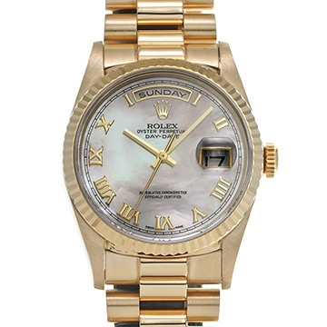 ロレックス デイデイト 18238NR ホワイトシェル メンズ 時計 【中古】【wristwatch】