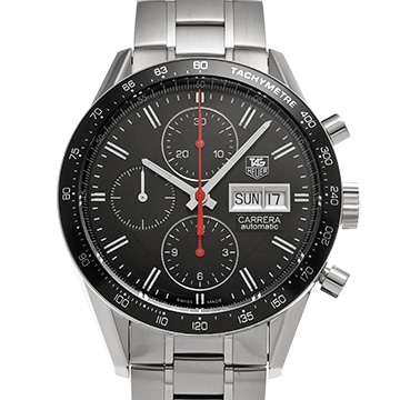 タグ ホイヤー カレラ キャリバー16 デイデイト クロノグラフ CV201AH.BA0725 ブラック メンズ 時計 【中古】【wristwatch】