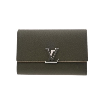 ルイ ヴィトン ポルトフォイユ カプシーヌ コンパクト カーキ M67662 トリヨンレザー レディース 財布 【中古】【purse】