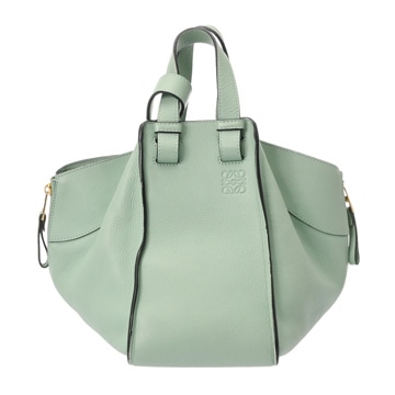 ロエベ ハンモックバッグ スモール エメラルドグリーン クラシックカーフ レディース バッグ 【中古】【bag】