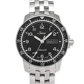 ジン 104シリーズ 104.ST.SA ブラック メンズ 時計 【中古】【wristwatch】