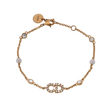 ディオール Clair D Lune  ゴールド/ホワイト B0668CDLCY_D12P メタル/レジン/クリスタル レディース ジュエリー 【中古】【jewelry】