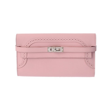 エルメス ケリーウォレット ロング ギリーズ ローズサクラ ヴォースイフト レディース 財布 【中古】【purse】