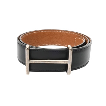 エルメス ベルトバックル Hダンクル リバーシブル #75 ブラック/ゴールド ボックスカーフ/トゴ メンズ 【中古】【other】