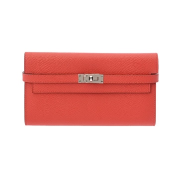 エルメス ケリーウォレット ロング ローズジャイプール ヴォーエプソン ユニセックス 財布 【中古】【purse】
