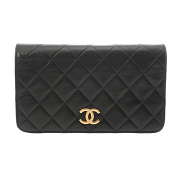 シャネル マトラッセ プッシュロック チェーンショルダー  ブラック ラムスキン レディース バッグ 【中古】【bag】