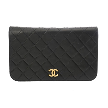 シャネル マトラッセ プッシュロック チェーンショルダー  ブラック ラムスキン レディース バッグ 【中古】【bag】