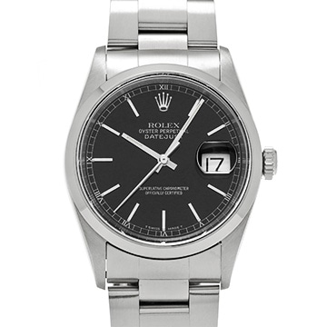 ロレックス デイトジャスト 16200 ブラック メンズ 時計 【中古】【wristwatch】