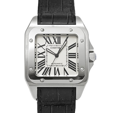 カルティエ サントス 100 LM W20073X8 シルバー メンズ 時計 【中古】【wristwatch】