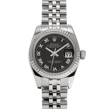 ロレックス デイトジャスト 179174 ブラック レディース 時計 【中古】【wristwatch】