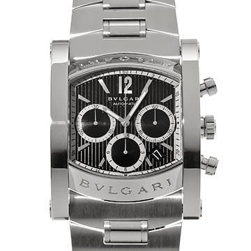 ブルガリ アショーマ クロノグラフ AA48SCH ブラック メンズ 時計 【中古】【wristwatch】