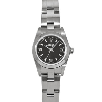 ロレックス オイスターパーペチュアル 76080 ブラック レディース 時計 【中古】【wristwatch】