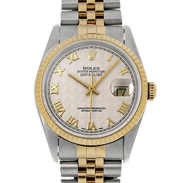 ロレックス デイトジャスト 16233 アイボリーコンピュータ メンズ 時計 【中古】【wristwatch】