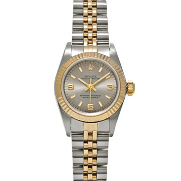 ロレックス オイスターパーペチュアル 67193 グレー レディース 時計 【中古】【wristwatch】