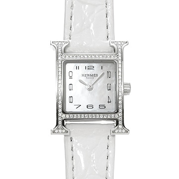 エルメス Hウォッチ ミニ HH1.131 ホワイトシェル レディース 時計 【中古】【wristwatch】
