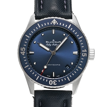 ブランパン フィフティ ファゾムズ バチスカーフ 5100 1140 O52A ブルー メンズ 時計 【中古】【wristwatch】