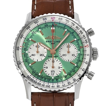 ブライトリング ナビタイマー B01 クロノグラフ 41 AB0139211L1P1 グリーン/ホワイト メンズ 時計 【中古】【wristwatch】