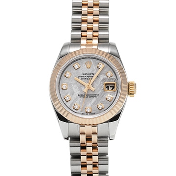 ロレックス デイトジャスト 179171G メテオライト/ダイヤモンド レディース 時計 【中古】【wristwatch】