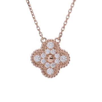 ヴァン クリーフ&アーペル ヴィンテージアルハンブラ ネックレス パヴェ ゴールド VCARP2R300 K18ピンクゴールド PG レディース ジュエリー 【中古】【jewelry】