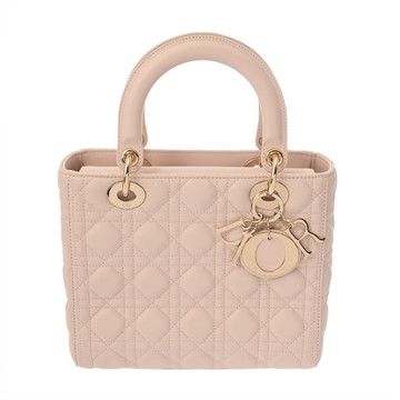 ディオール カナージュ LADY DIOR ミディアム 2WAY ピンク M0565ONGE_M413 ラムスキン レディース バッグ 【中古】【bag】