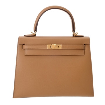 エルメス ケリー25 外縫い ヴェルソ ビスキュイ/ニューホワイト ヴォーマダム レディース バッグ 【中古】【bag】