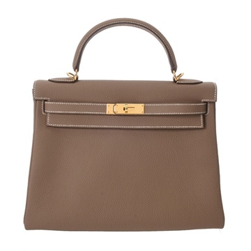 エルメス ケリー 32 内縫い  エトゥープ トゴ レディース バッグ 【中古】【bag】