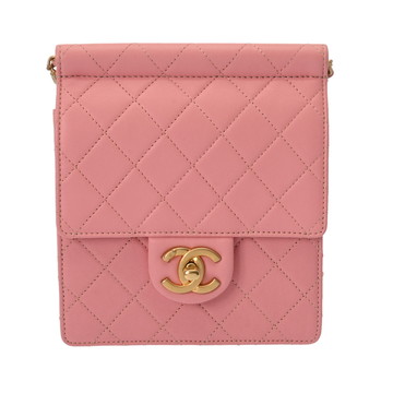 シャネル ミニフラップバッグ ピンク AS0580 フェイクパール/カーフスキン レディース バッグ 【中古】【bag】