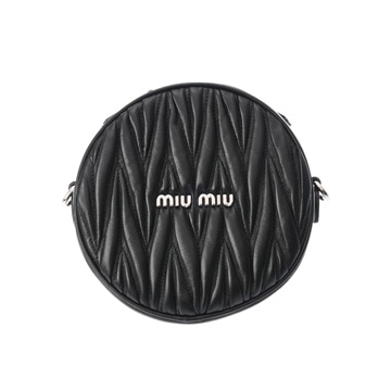 ミュウミュウ マテラッセ  ブラック 5BH191 ナッパレザー レディース バッグ 【中古】【bag】