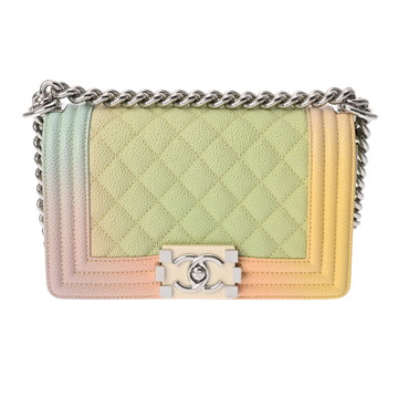 シャネル ボーイシャネル チェーンショルダー 20cm レインボー A67085 キャビアスキン レディース バッグ 【中古】【bag】