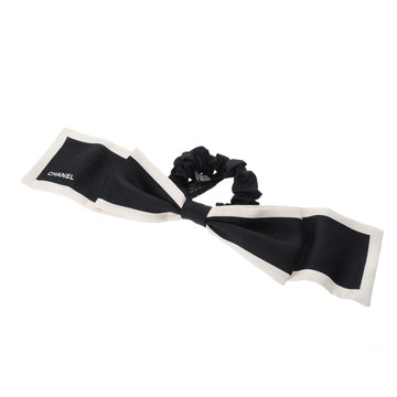 シャネル シュシュ ブラック・ホワイト シルク100％ レディース 【中古】【other】