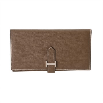 エルメス ベアン スフレ エトゥープ ヴォーエプソン ユニセックス 財布 【中古】【purse】