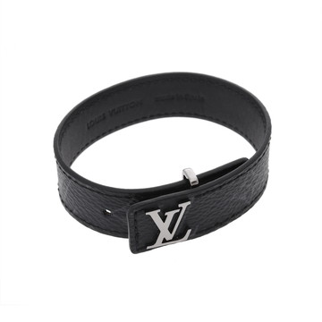 ルイ ヴィトン モノグラムエクリプス ブレスレット LV スリム　#19 ブラック M6456 レザー レディース ジュエリー 【中古】【jewelry】