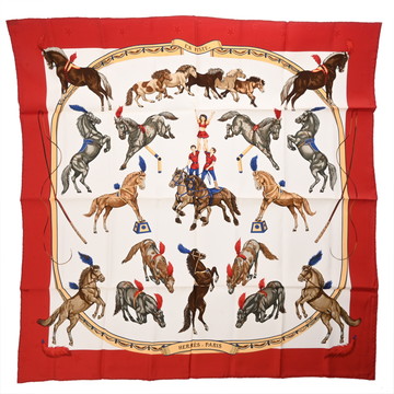 エルメス カレ 90 EN PISTE マルチカラー シルク100％ レディース 【中古】【other】