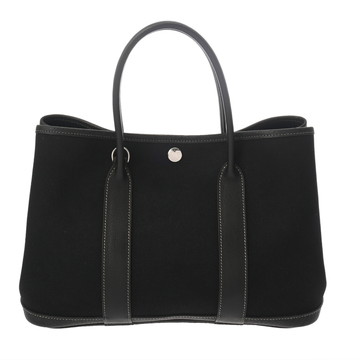 エルメス ガーデンパーティ TPM ブラック トワルオフィシェ/ブッフルスキッパー レディース バッグ 【中古】【bag】