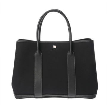 エルメス ガーデンパーティ PM ブラック トワルオフィシェ/ブッフルスキッパー レディース バッグ 【中古】【bag】