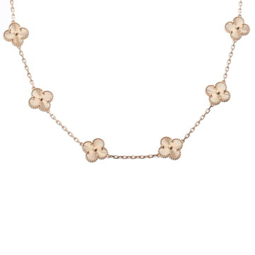 ヴァン クリーフ&アーペル ヴィンテージアルハンブラ ネックレス ギヨシェ 10P ゴールド VCARP3JJ00 K18イエローゴールド YG レディース ジュエリー 【中古】【jewelry】