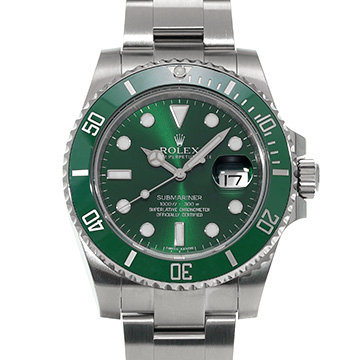 ロレックス サブマリーナ デイト 116610LV グリーン メンズ 時計 【中古】【wristwatch】