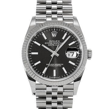 ロレックス デイトジャスト 36 126234 ブライトブラック メンズ 時計 【中古】【wristwatch】