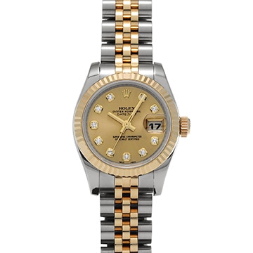 ロレックス デイトジャスト 179173G シャンパン/ダイヤモンド レディース 時計 【中古】【wristwatch】