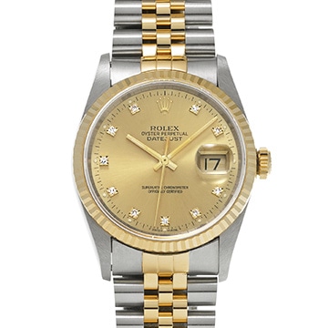ロレックス デイトジャスト 16233G シャンパン/ダイヤモンド メンズ 時計 【中古】【wristwatch】