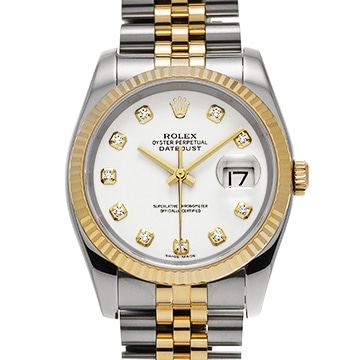 ロレックス デイトジャスト 36 116233G ホワイト/ダイヤモンド メンズ 時計 【中古】【wristwatch】