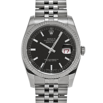 ロレックス デイトジャスト 116234 ブラック メンズ 時計 【中古】【wristwatch】