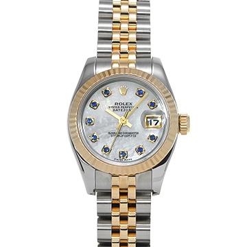 ロレックス デイトジャスト 179173NGS ホワイトシェル/サファイア レディース 時計 【中古】【wristwatch】