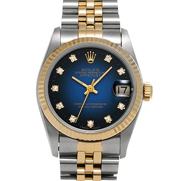 ロレックス デイトジャスト 31 68273G ブルー・グラデーション/ダイヤモンド ユニセックス 時計 【中古】【wristwatch】