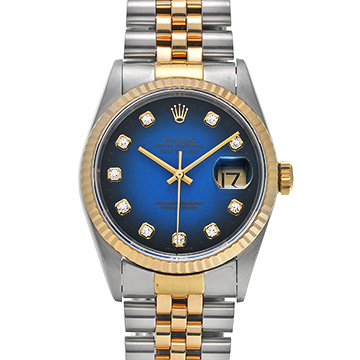 ロレックス デイトジャスト 16233G ブルー・グラデーション/ダイヤモンド メンズ 時計 【中古】【wristwatch】