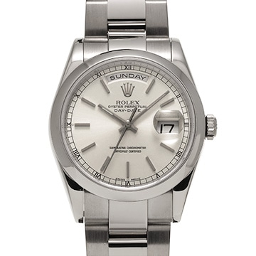 ロレックス デイデイト 36 118209 シルバー メンズ 時計 【中古】【wristwatch】
