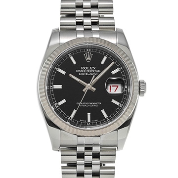 ロレックス デイトジャスト 116234 ブラック メンズ 時計 【中古】【wristwatch】