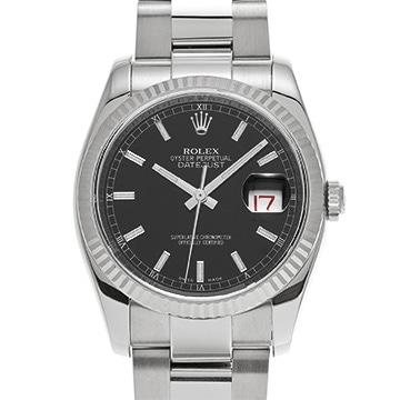 ロレックス デイトジャスト 116234 ブラック メンズ 時計 【中古】【wristwatch】