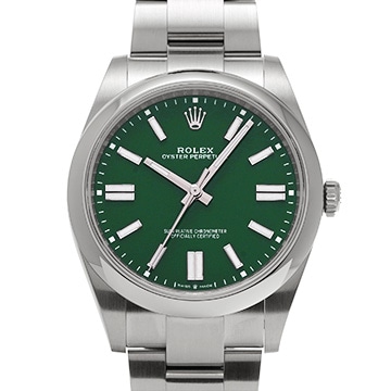 ロレックス オイスターパーペチュアル 41 124300 グリーン メンズ 時計 【中古】【wristwatch】